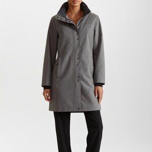 Kristen Blake Jacket Size Med Gray  Snap Front quilted lined